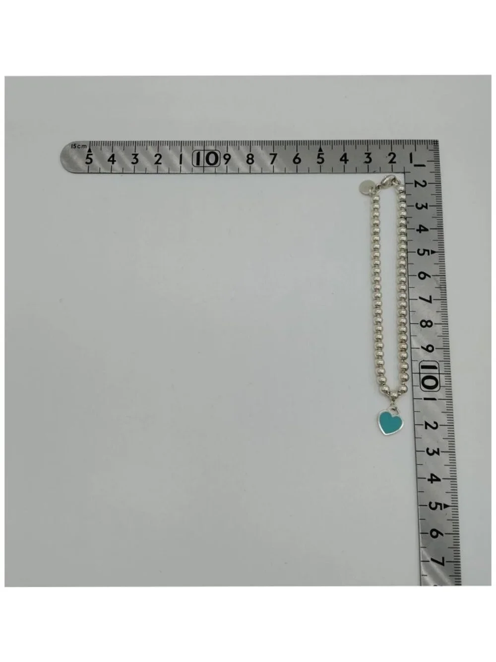 Authentic Tiffany & Co. Return to Tiffany Blue Heart Bead Bracelet Silver